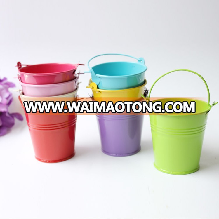 Hot selling galvanized tin pail planter flower pots small metal buckets